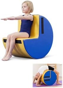 MABOZOO 2-in-1 Gymnastics Tumbling Equipment with Posture Correction Support, Detachable Back Handspring Trainer with High-Density Foam, PU Leather Gymnastics Barrel for Kids, 21.7" x 17.7"