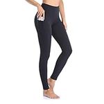 GIMDUMASA Leggings for Women Gym Yoga Pants with Pockets High Waist Workout Running Sports Activewear Fitness UK Black