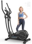 Cowmew Elliptical Cross Trainer For Home, Ultra Quiet Magnetic Cross Trainer with 16-Level Resistance, 8KG Flywheel, 42cm Stride, Weight Capacity 150KG, App Compatible with LCD Monitor, Pulse Sensor