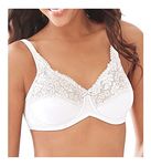 Lilyette by Bali Women's Comfort Lace Minimizer Bra, White,44DD