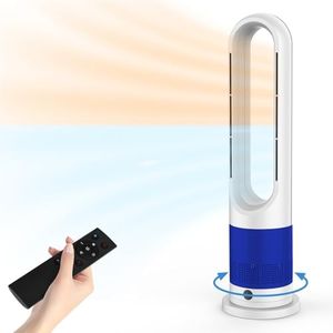 Yopower Bladeless Tower Fan Heater 2 In 1, All Season Air Circulator with 11 Wind Speeds, Remote & Touch Control, 80° Oscillating, Turbo Motor, 9H Timer, Cool Warm Fan for Home Bedroom