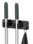 BAREPEPE Self Adhesive Broom Holder and Mop Stand Wall Mounted - Black