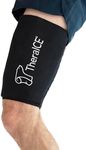 TheraICE Hamstring Ice Pack Compression Sleeve for Injuries, Reusable Gel Cold Packs Brace for Quad Strain, Pulled Hamstring - Flexible Cold Wrap Pain Relief Recovery (XXL)