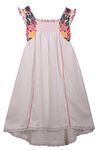 Bonnie Jean Girls Ivory White Sundress - Smocked with High Low Hem