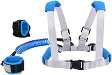 (Blue) - Blisstime Baby Safety Walking Harness Design with Lock, Baby Harness for Walking Design with Lock, Toddler Harness Safety Leashes, Anti Lost Wrist Link for Toddlers (2018)