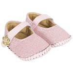 Neska Moda Baby Girls Synthetic Leather Hook & Loop Loafer Booties/Shoes For 0 To 6 Months (Pink)