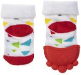 Nuby Soothing Teether Sock, Red Triangles