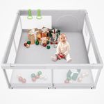 Fodoss Playpen Baby, 47x47inch Play Pen for Baby, Small Baby Playard, Baby Playpen for Apartment, Play Yard for Baby, Baby Activity Play Fence, Extra Large Baby Playard, Parc Pour bébé