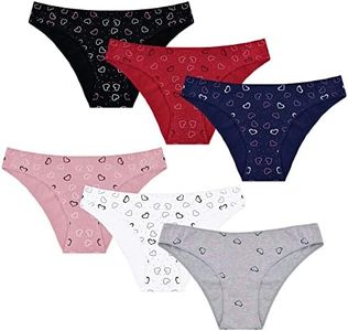 POWER FLOWER Braguitas de Bikini de Algodón para Mujer Braguitas de Bikini de Encaje Ropa Interior Cómodas y Elegante para Mujer (6 Piezas) (6480, L-XL, l)