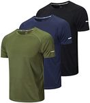 frueo Men's 3 Pack Workout Shirts D