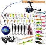 Sougayilang Ice Fishing Rod and Reel Combo, Ice Fishing Gear Complete Kit, Include Ice Jig and Ice Fishing Accessories, Spinning Ice Fishing Combos-25'' Medium Light Combo