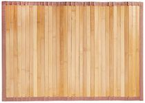 iDesign Bamboo Floor Mat Non-Skid, Water-Resistant Runner Rug for Bathroom, Kitchen, Entryway, Hallway, Office, Mudroom, Vanity, Natural, Small