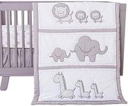 Trend Lab Safari Chevron 3 Piece Crib Bedding Set, Can Be Used As A Blanket Or A Playmat for Tummy Time, Includes Quilt, Fitted Crib Sheet and Skirt