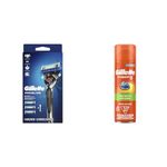 Gillette ProGlide Mens Razor + Gillette Fusion Ultra Sensitive Hydra Gel Shave Gel Bundle