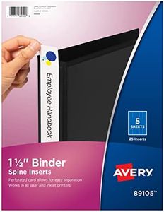 Avery Binder Spine Inserts, for 1-1/2 Inch Ring Binders with 2.1" Spine Width, 25 Cardstock View Binder Spine ID Inserts (89105)