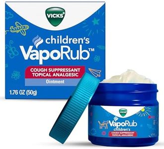Vicks Children's VapoRub, Topical Cough Suppressant and Analgesic, Relieves Coughs and Minor Aches and Pains, Clinically Proven, Starts Working in Minutes for Fast Relief, For Children Ages 2+, 1.76oz