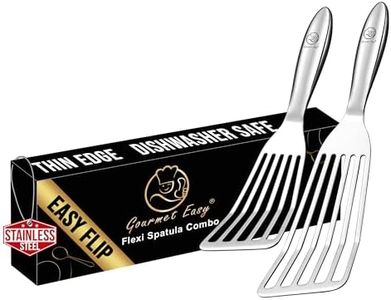 Stainless Steel Fish Spatula Set – 1 Large + 1 Small Metal Spatula for Kitchen, Perfect for Flipping Fish, Pancakes, Eggs & More, Slotted Design, Essential Stainless Steel Kitchen Utensils Set