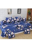 Sands® 180 TC Diwan Cover Set, 1 Single Bedsheet (60 x 90 inch), 5 Pillows (16 x 16 inch), 2 Bolster Covers (16 x 32 inch) (Blue Flower)