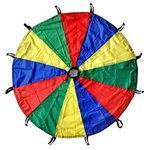 UPHILL Sporting Kids Play Parachute 6 feet with Handles and Carry Bag for Cooperative Play and for Upper-Body Strength (Multi, X-Small)