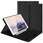 LAMA 10.2&10.5 Inch iPad Keyboard Case, Wireless Keyboard for 10.2&10.5 inch iPad (9th 2021/8th 2020/7th Generation 2019, iPad Air 3 2019,iPad Pro 2017) Detachable Keyboard&Pencil Holder,‎Black