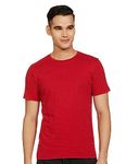 Amazon Brand - Symbol Men's Cotton T Shirt | Round Neck | Half Sleeve | Plain - Regular Fit (Available in Plus Size) (Sage Red_2XL)