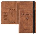 House of Quirk Passport Holder Cover Travel Wallet Organiser, Passport Case with PU Leather Travel Document Holder for Men & Women Travel Accessories (Brown)