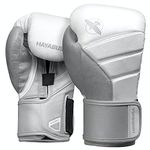 Hayabusa T3 Boxing Gloves for Unisex Splinted Wrist and Knuckle Protection, Dual-X Hook and Loop Closure, 5 Layer Foam Knuckle Padding - White/Grey, 12 oz