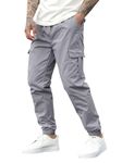 IndoPrimo Men Cargo || Men Cargo Pants || Men Cargo Pants Cotton || Cargos for Men (in, Alpha, L, Regular, Standard, Grey)