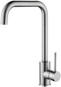 Decaura L-spout Kitchen Mixer Tap Lead-Free Sink Faucet 360 Swivel Laundry Basin Taps (Brushed Nickel)