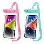 Rynapac Waterproof Phone Pouch Bag - 7.5in Water Proof Cell Phone Case for Beach Travel Must Haves, Waterproof Phone Holder with Lanyard for iPhone 15 Pro Max Galaxy S23 Pixel 7a, Cruise Essentials