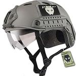 ATAIRSOFT PJ Type Tactical Multifunctional Fast Helmet with Visor Goggles Version FG