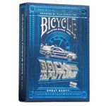 Bicycle Back to The Future Playing Cards - 1 Deck, Air Cushion Finish, Professional, Superb Handling & Durability, Great Gift For Card Collectors, Blue,silver