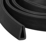 sourcing map U Channel Edge Trim, 3.3ft Length Rubber Guard Seal Strip Edge Protector Flat Type Fit for 3.5-4mm Edge, (9/32" W x 7/16" H) Black