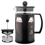 Sipologie Classic French Press Coffee Maker with 4-Level Filtration and Premium Heat Resistant Borosilicate Glass - Compact and Durable Filter Coffee Maker, Tea Maker - 600ml Coffee Press