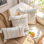 Anything 4 you Set of Tufted Boho Cream Cushion Covers 45 x 45 Square, Set of Decorative Pillow Covers and living room accesories for Sofas, Chairs, Beds and More (bohocream)