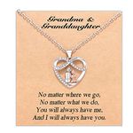 Lanqueen Granddaughter Gifts from Grandma, Grandma Granddaughter Necklace Gifts Birthday Christmas Mothers Day Gifts from Grandma for Granddaughter cadeaux pour grand-mère Teen Girls Women