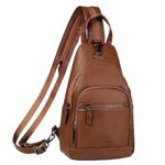 Backpack Purse for Women,RAVUO Anti Theft Sling Crossbody Bag Ladies Convertible Shoulder Bag Casual Chest Bag for Hiking College,Brown