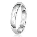 Tioneer Sterling Silver Ring, Wedding Band for Men and Women, My Soul Mate Always & Forever Pre-Engraved Dome, 3mm - 8mm Width, Size 4-13, Metal