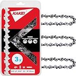 KAKEI 8 Inch Chainsaw Chain 3/8" LP Pitch, 050" Gauge, 33 Drive Links Fits Portland, Greenworks, Kobalt, Remington and More- S33 (3 Chains)