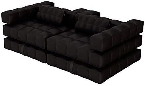 Pigro Felice Modul'Air 3-in-1 Inflatable Sofa/Pool Float/Double Lounger, Matte Black, 233.68x116.84x71.12 cm