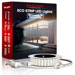 Shine Decor ECO LED Strip Lights 6000K Cool White, Cold-Resistant Waterproof Connectable LED Rope Light AC120V, 310 Lmns/M Bright Lighting Strips 16.4FT Dimmable Cuttable for Indoor Outdoor ETL Listed