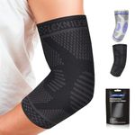 Lexniush Elbow Support for Women Men, Elbow Compression Sleeves for Tennis & Golfers Elbow, Tendonitis Arthritis, Joint Pain Relief Arm Support, Elbow Brace for Weightlifting, Tennis, Gym(Black, M)