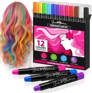 Jim&Gloria Dustless Hair Chalk Gifts for Girls Makeup Kit - Washable Dye Temporary Hair Color Christmas for Kids Age 4 5 6 7 8 9 10 11 12 Year Old Girl Birthday Gift Toy - Teen Girl Gifts Trendy Stuff