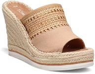 TOMS Womens Monica Mule Woven Mules Platform Sandals Tan 10 Medium (B,M)