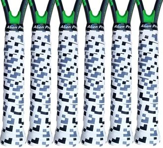 Alien Pros Tennis Racket Grip Tape (6 Grips) – Tac Moisture Feel Tennis Grip – Tennis Overgrip Grip Tape Tennis Racket – Wrap Your Racquet for High Performance (6 Grips, Tetris)