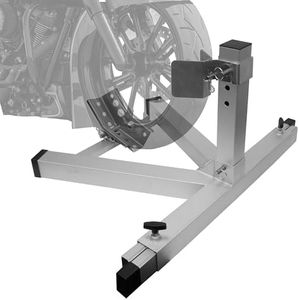 Extreme Max 5001.5975 Pro Series Aluminum Lightweight Heavy-Duty No Drill Adjustable Motorcycle Wheel Chock for Trailer, Garage, or Truck – Fits Tires 15" to 22"