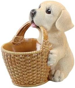 elesculor Labrador Retriever Storage Basket, Resin Catch-All Tray for Desk, Cute Lab Face Organizer for Keys, Mail, Dog Toys, Remote – 7.49in, 3.1 LBS