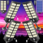 Vzyhik Solar Parking lot Lights 5000W,260000LM Solar Lights,Wide Angle Lamp, Waterproof IP67,with Remote Control & Motion Sensor,The Ultimate Lighting Solution for Parking Lots and Beyond,4-Pack