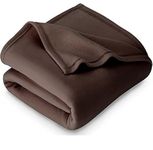 VAS COLLECTIONS 300 TC All Season Solid/Plain lightweight Polar Fleece Double Bed Blanket (230 x 230 cm, Brown)