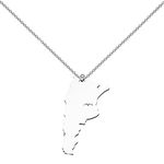 KEYCHIN Argentina Necklace Argentina Inspired Gifts Argentina Country Map Pendent Jewelry For Friend Family, Large, Silver, silver